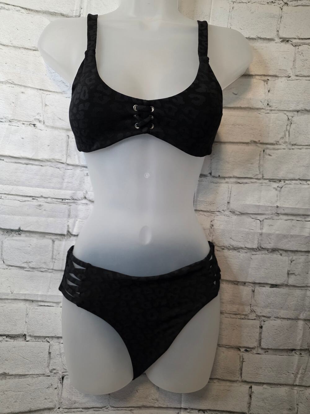 Tinibikini Black Leopard Print Bikini